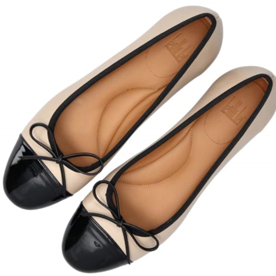 Billi Bi A8041 Ballerina, Black Patent/Beige Nappa
